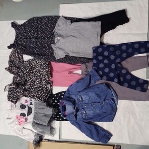 10 piece Baby girl 12M clothing lot Ghost outfit Halloween NWOT leggings shirt